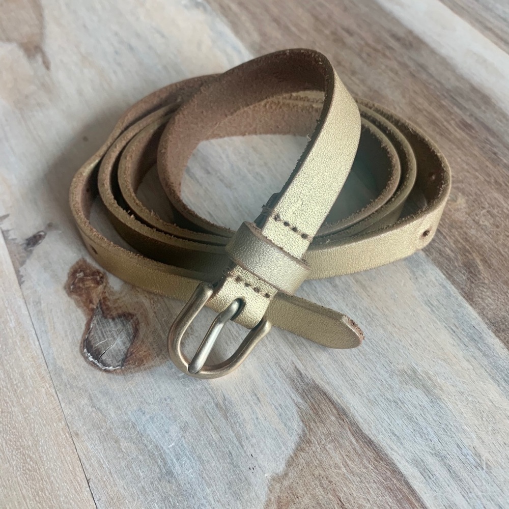 J. Crew Gold Leather Belt